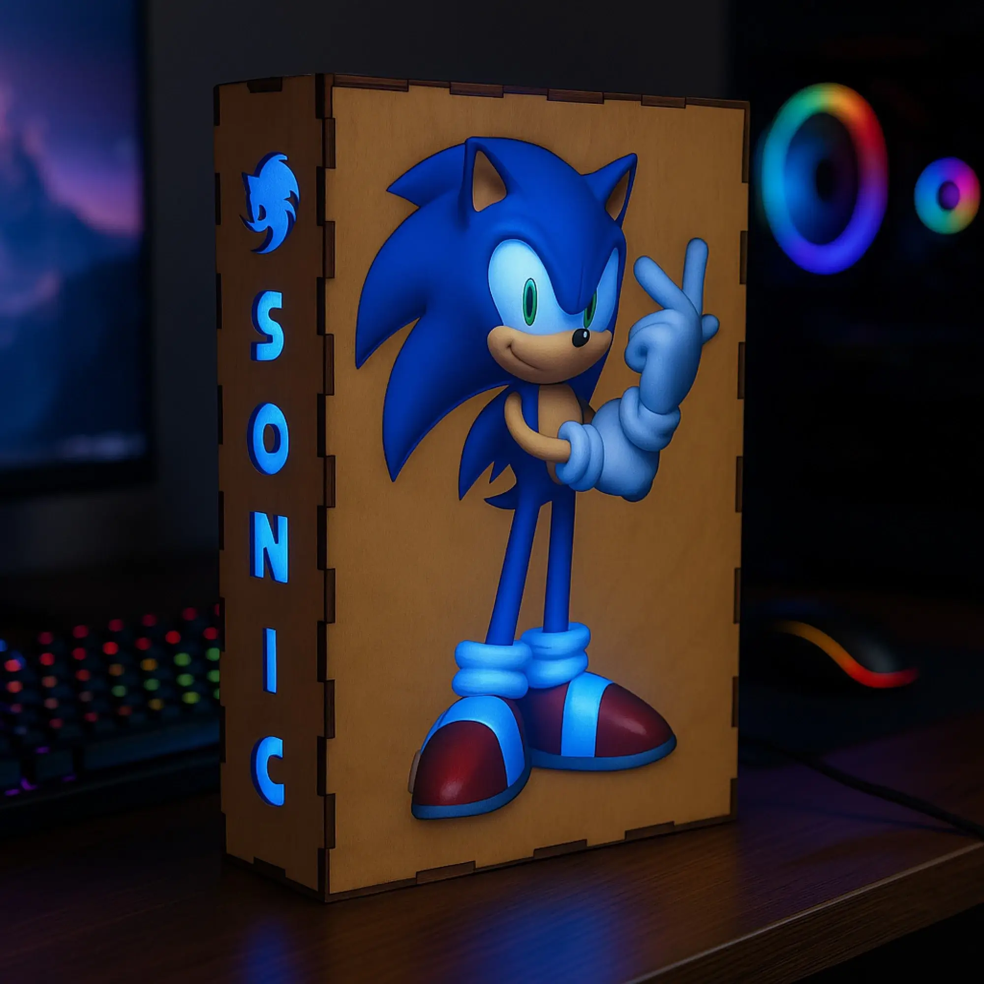 Lampe décorative Sonic – Édition gamer lumineuse